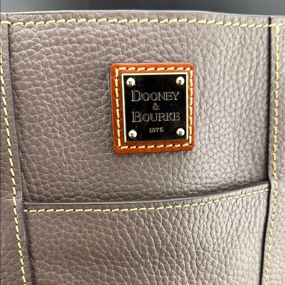 Dooney & Bourke Brown Leather Tote Bag - Picture 2 of 5